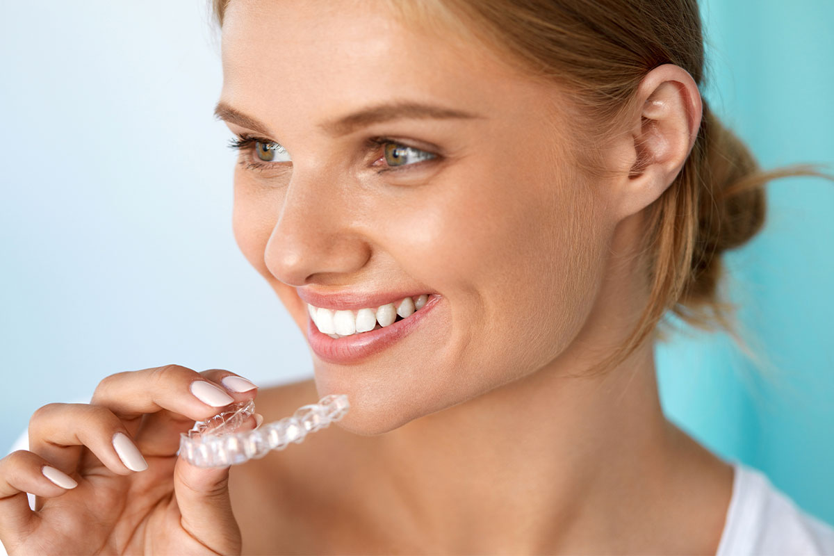 woman with Invisalign in Pasadena